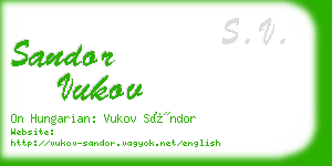 sandor vukov business card